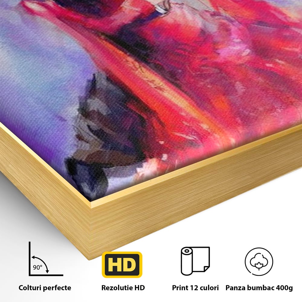 Tablou Canvas Premium LuxCanva® E1048, Pasiune in Pasi de Dans, Ritm, Dans, Vals, Tango, Pereche, Living Room, Culori vibrante