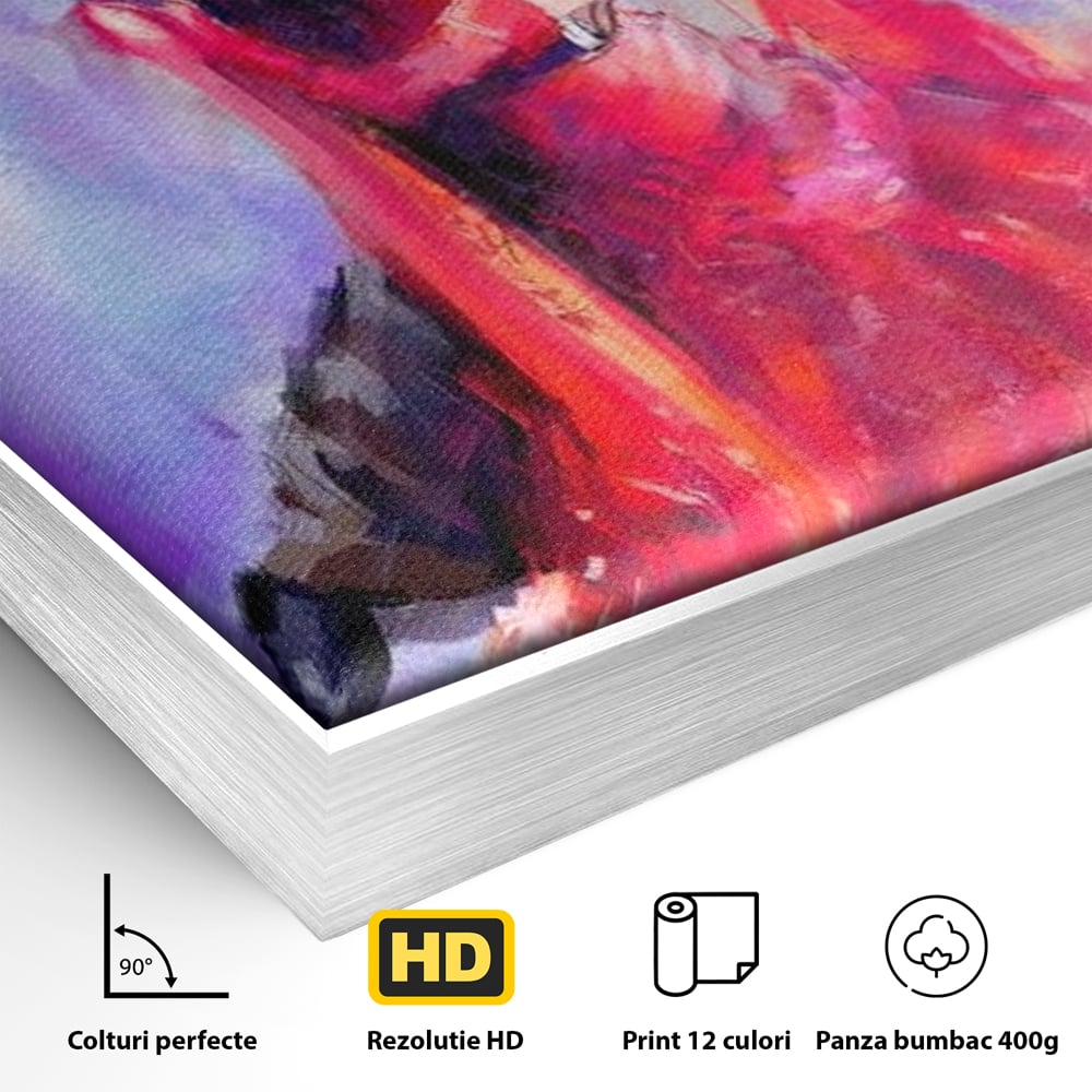 Tablou Canvas Premium LuxCanva® E1048, Pasiune in Pasi de Dans, Ritm, Dans, Vals, Tango, Pereche, Living Room, Culori vibrante