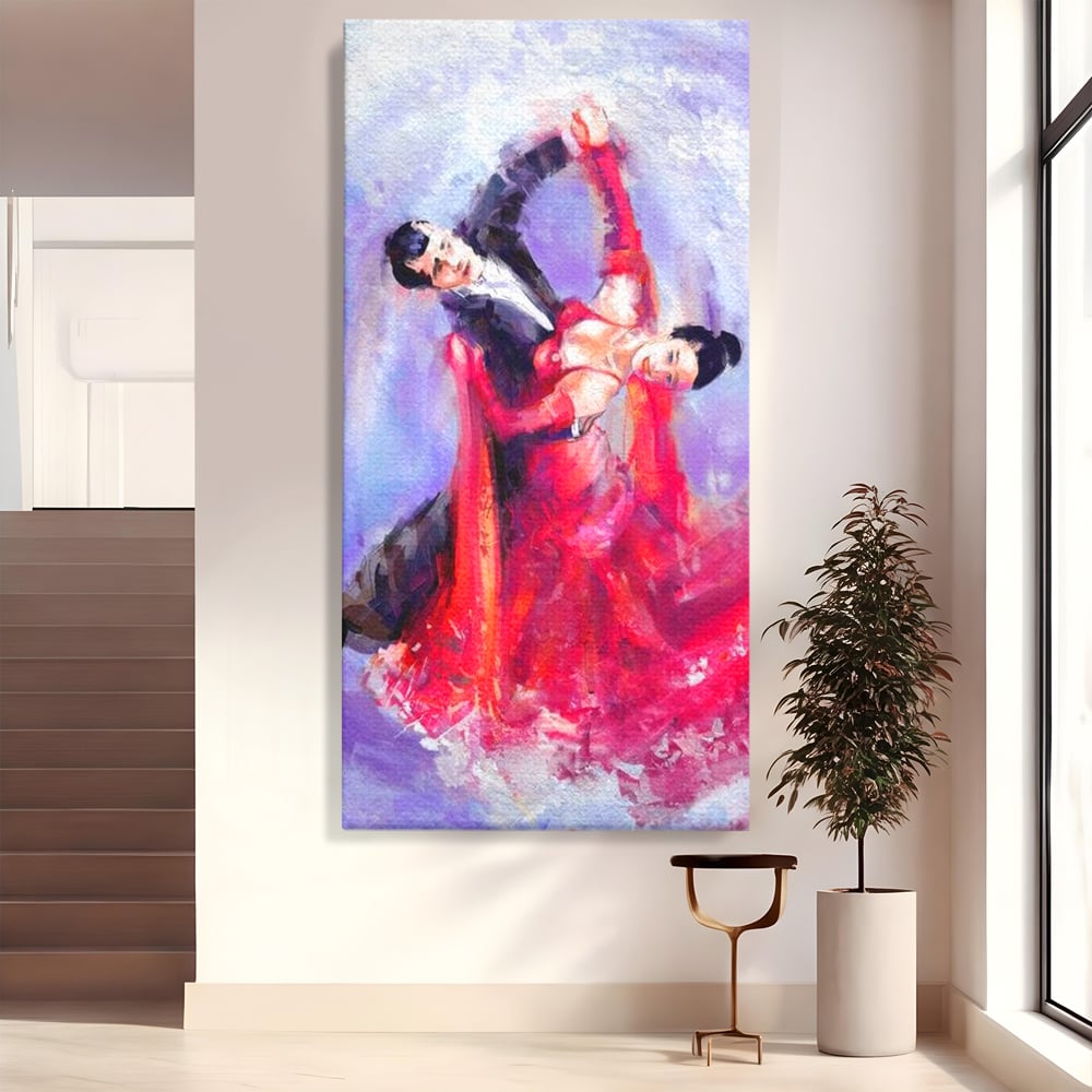 Tablou Canvas Premium LuxCanva® E1048, Pasiune in Pasi de Dans, Ritm, Dans, Vals, Tango, Pereche, Living Room, Culori vibrante