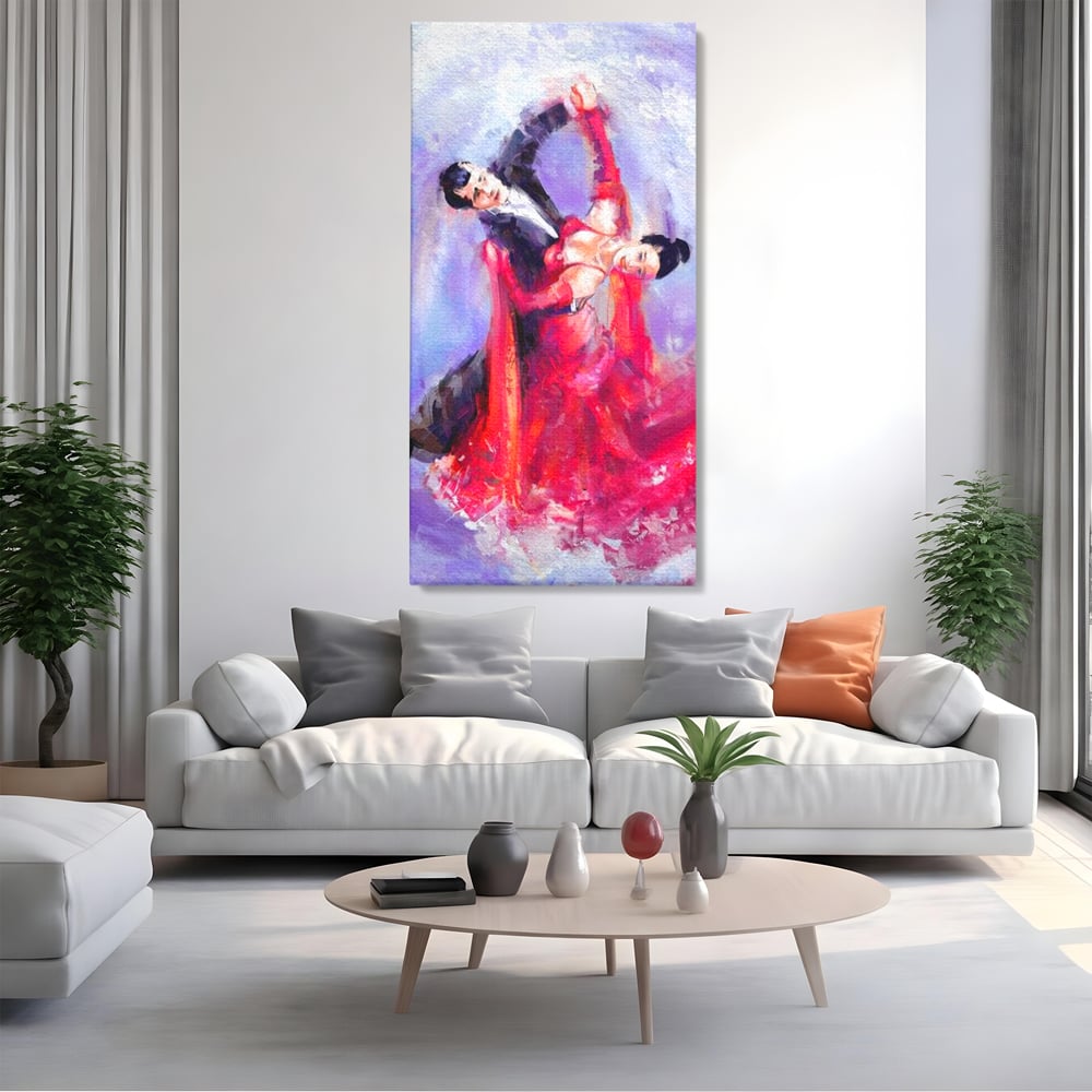 Tablou Canvas Premium LuxCanva® E1048, Pasiune in Pasi de Dans, Ritm, Dans, Vals, Tango, Pereche, Living Room, Culori vibrante