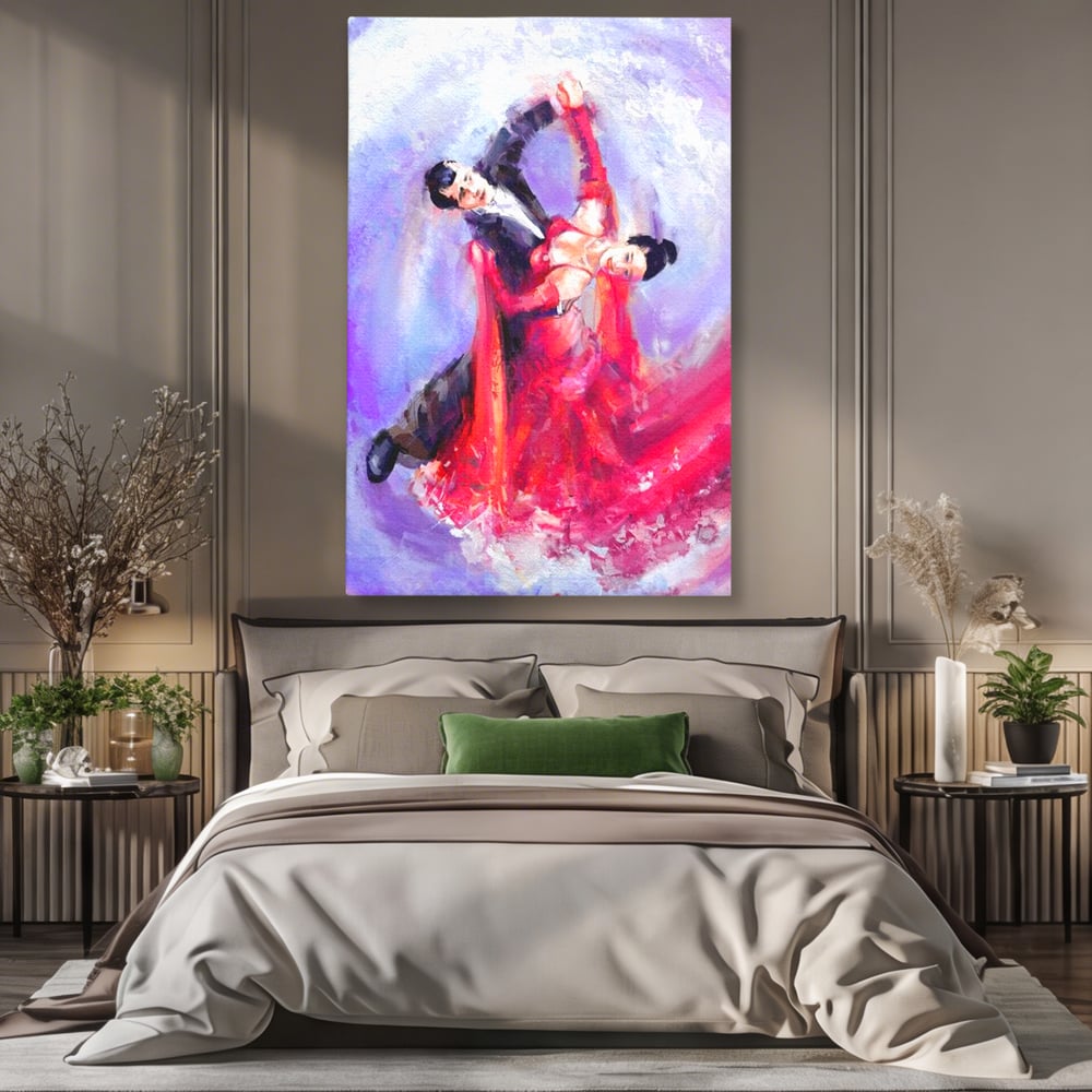 Tablou Canvas Premium LuxCanva® E1048, Pasiune in Pasi de Dans, Ritm, Dans, Vals, Tango, Pereche, Living Room, Culori vibrante