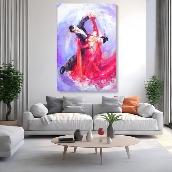 Tablou Canvas Premium LuxCanva® E1048, Pasiune in Pasi de Dans, Ritm, Dans, Vals, Tango, Pereche, Living Room, Culori vibrante