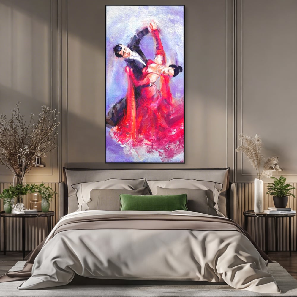 Tablou Canvas Premium LuxCanva® E1048, Pasiune in Pasi de Dans, Ritm, Dans, Vals, Tango, Pereche, Living Room, Culori vibrante