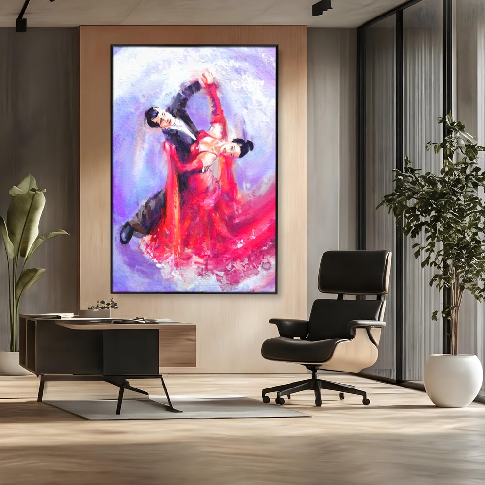 Tablou Canvas Premium LuxCanva® E1048, Pasiune in Pasi de Dans, Ritm, Dans, Vals, Tango, Pereche, Living Room, Culori vibrante