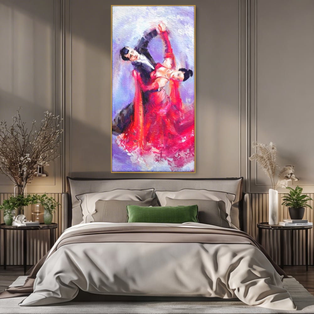 Tablou Canvas Premium LuxCanva® E1048, Pasiune in Pasi de Dans, Ritm, Dans, Vals, Tango, Pereche, Living Room, Culori vibrante