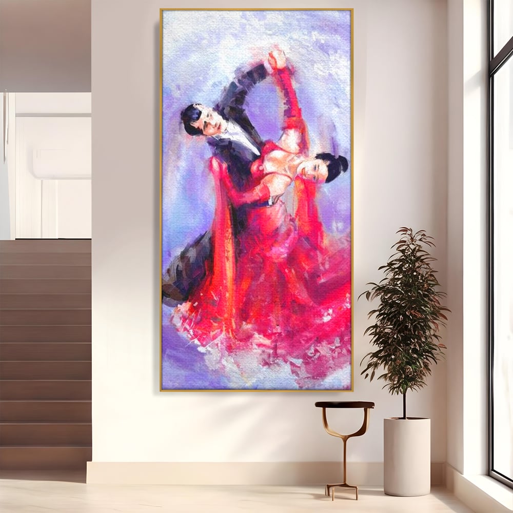 Tablou Canvas Premium LuxCanva® E1048, Pasiune in Pasi de Dans, Ritm, Dans, Vals, Tango, Pereche, Living Room, Culori vibrante