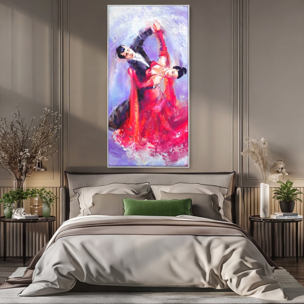 Tablou Canvas Premium LuxCanva® E1048, Pasiune in Pasi de Dans, Ritm, Dans, Vals, Tango, Pereche, Living Room, Culori vibrante