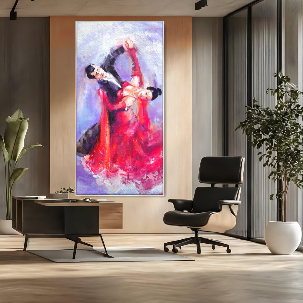 Tablou Canvas Premium LuxCanva® E1048, Pasiune in Pasi de Dans, Ritm, Dans, Vals, Tango, Pereche, Living Room, Culori vibrante