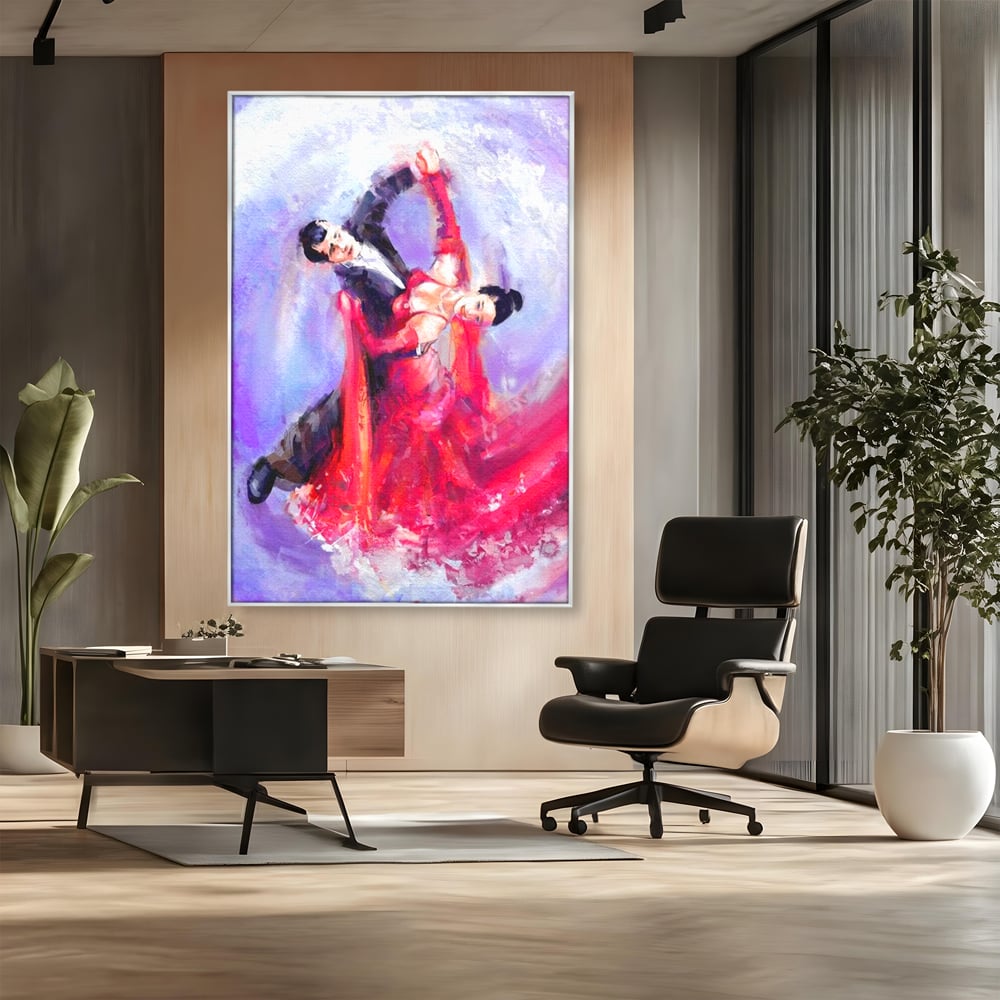 Tablou Canvas Premium LuxCanva® E1048, Pasiune in Pasi de Dans, Ritm, Dans, Vals, Tango, Pereche, Living Room, Culori vibrante