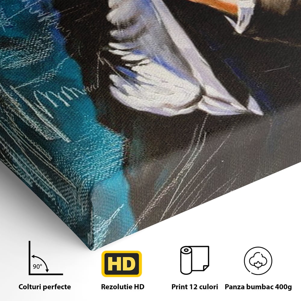 Tablou Canvas Premium LuxCanva® E1049, Barbatul din Umbra, Elegant, Masculinitate, Enigma, Tigara, Intriga, Living Room, Culori vibrante