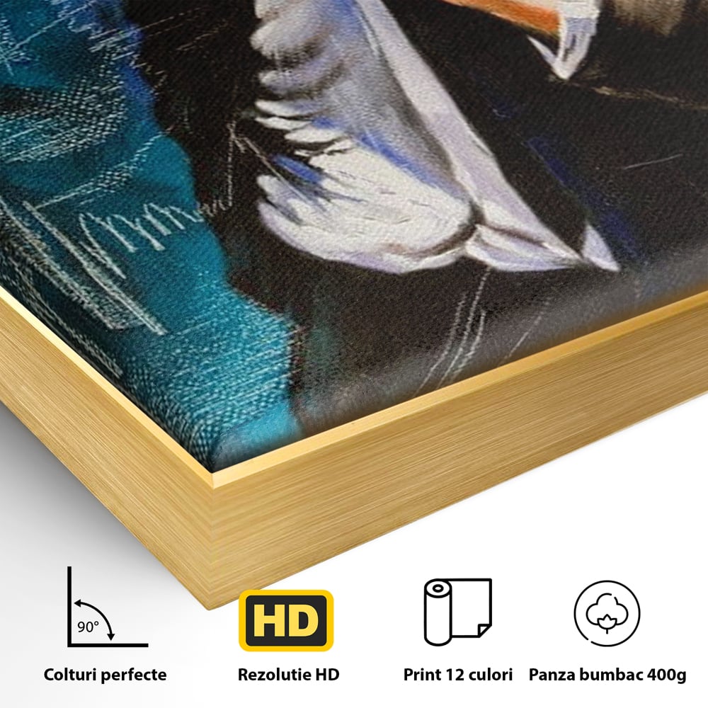 Tablou Canvas Premium LuxCanva® E1049, Barbatul din Umbra, Elegant, Masculinitate, Enigma, Tigara, Intriga, Living Room, Culori vibrante