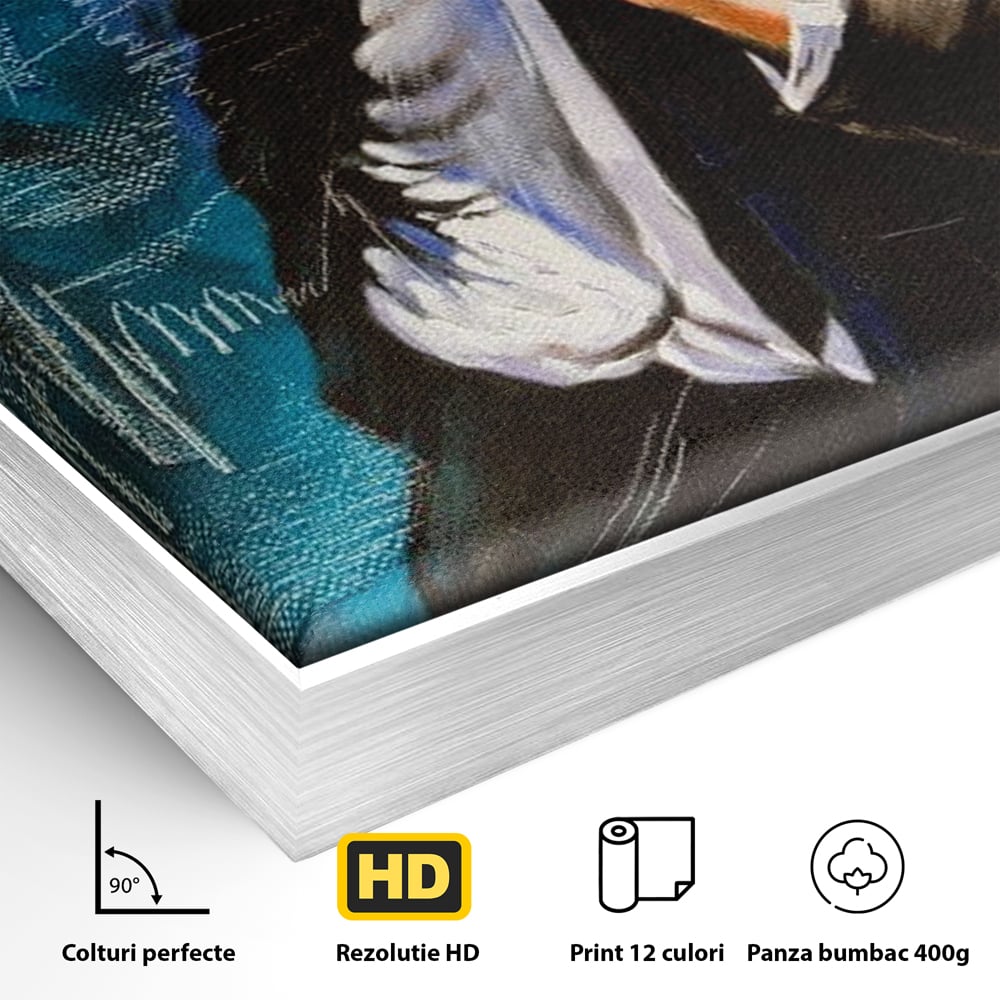 Tablou Canvas Premium LuxCanva® E1049, Barbatul din Umbra, Elegant, Masculinitate, Enigma, Tigara, Intriga, Living Room, Culori vibrante