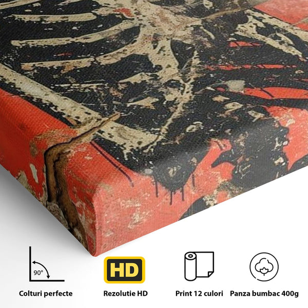 Tablou Canvas Premium LuxCanva® E1051, Asul Inimii Nemuritoare, Iubire, Vesnica, Transcendenta, Eternitate, Schelet, Living Room, Culori vibrante