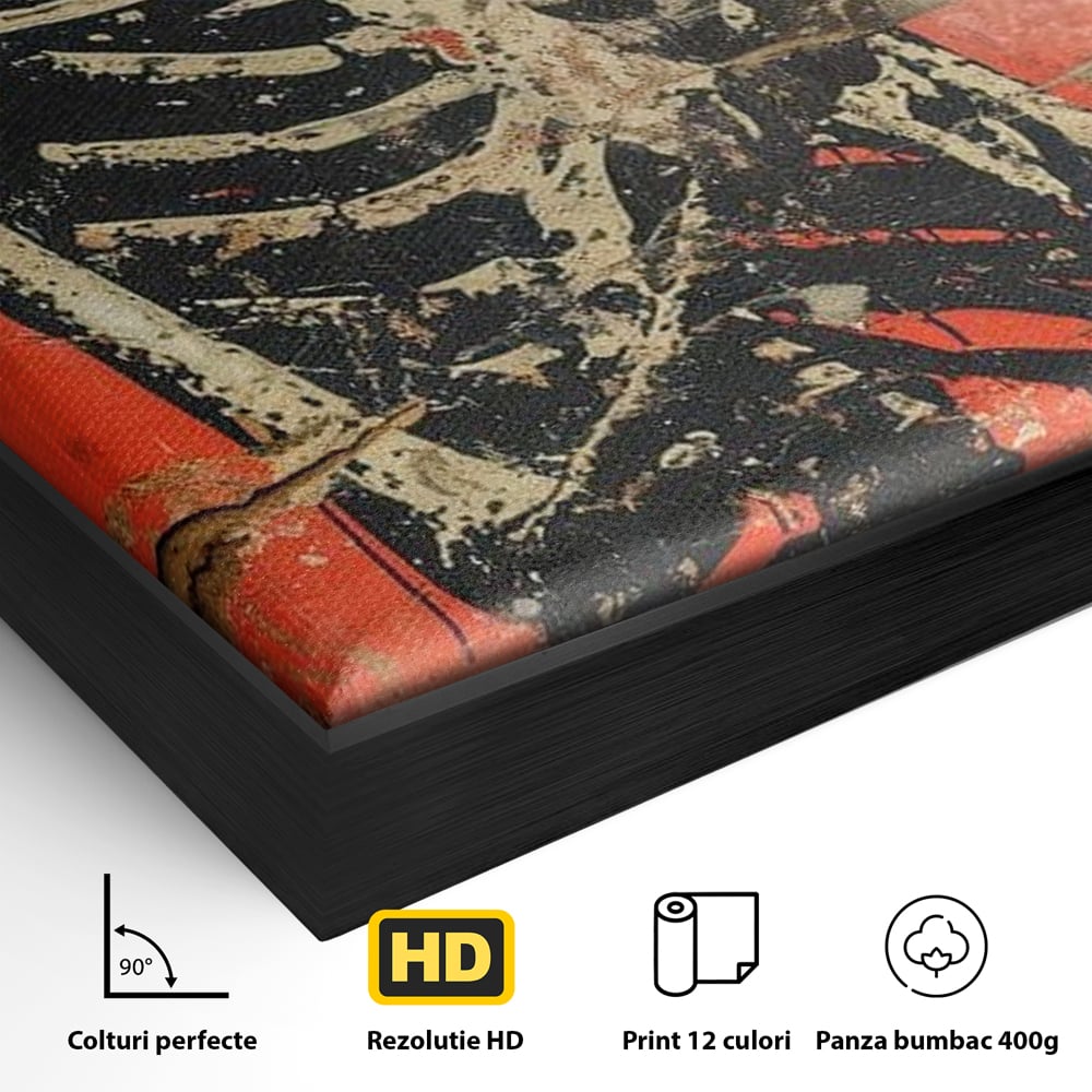 Tablou Canvas Premium LuxCanva® E1051, Asul Inimii Nemuritoare, Iubire, Vesnica, Transcendenta, Eternitate, Schelet, Living Room, Culori vibrante