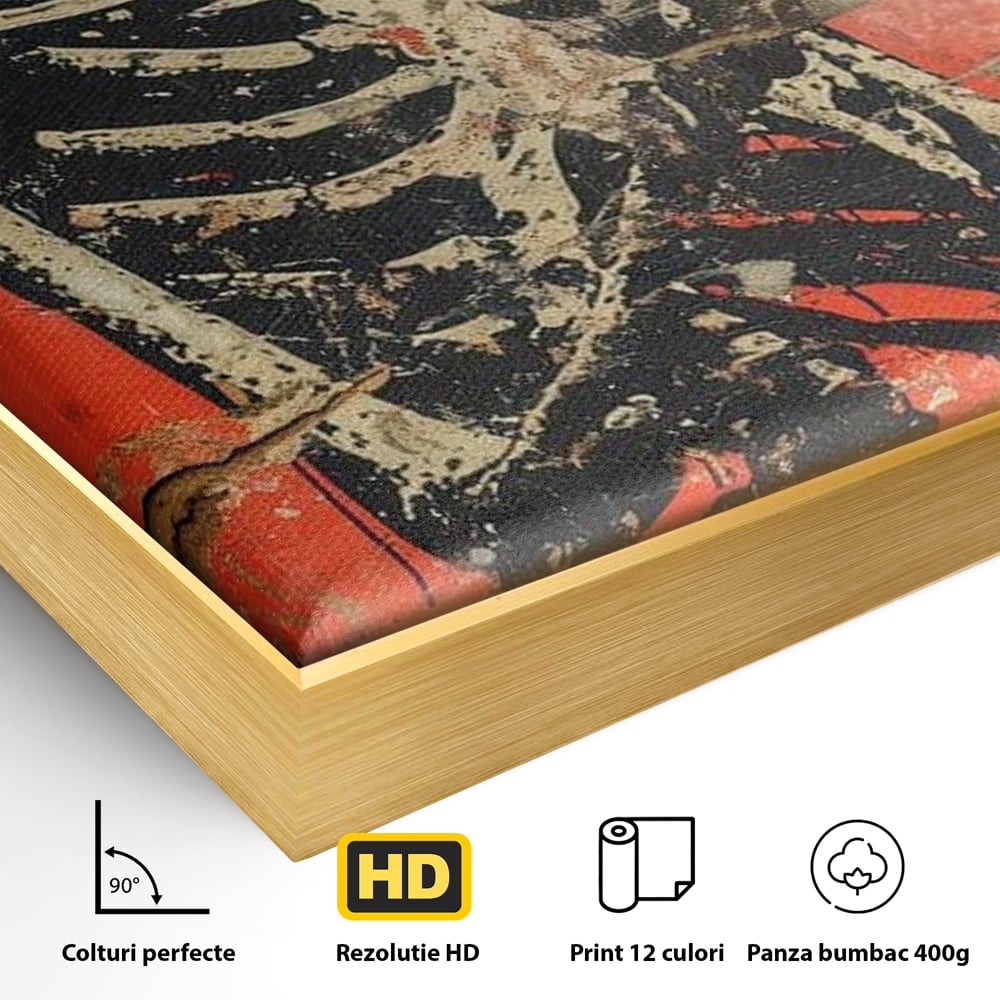 Tablou Canvas Premium LuxCanva® E1051, Asul Inimii Nemuritoare, Iubire, Vesnica, Transcendenta, Eternitate, Schelet, Living Room, Culori vibrante