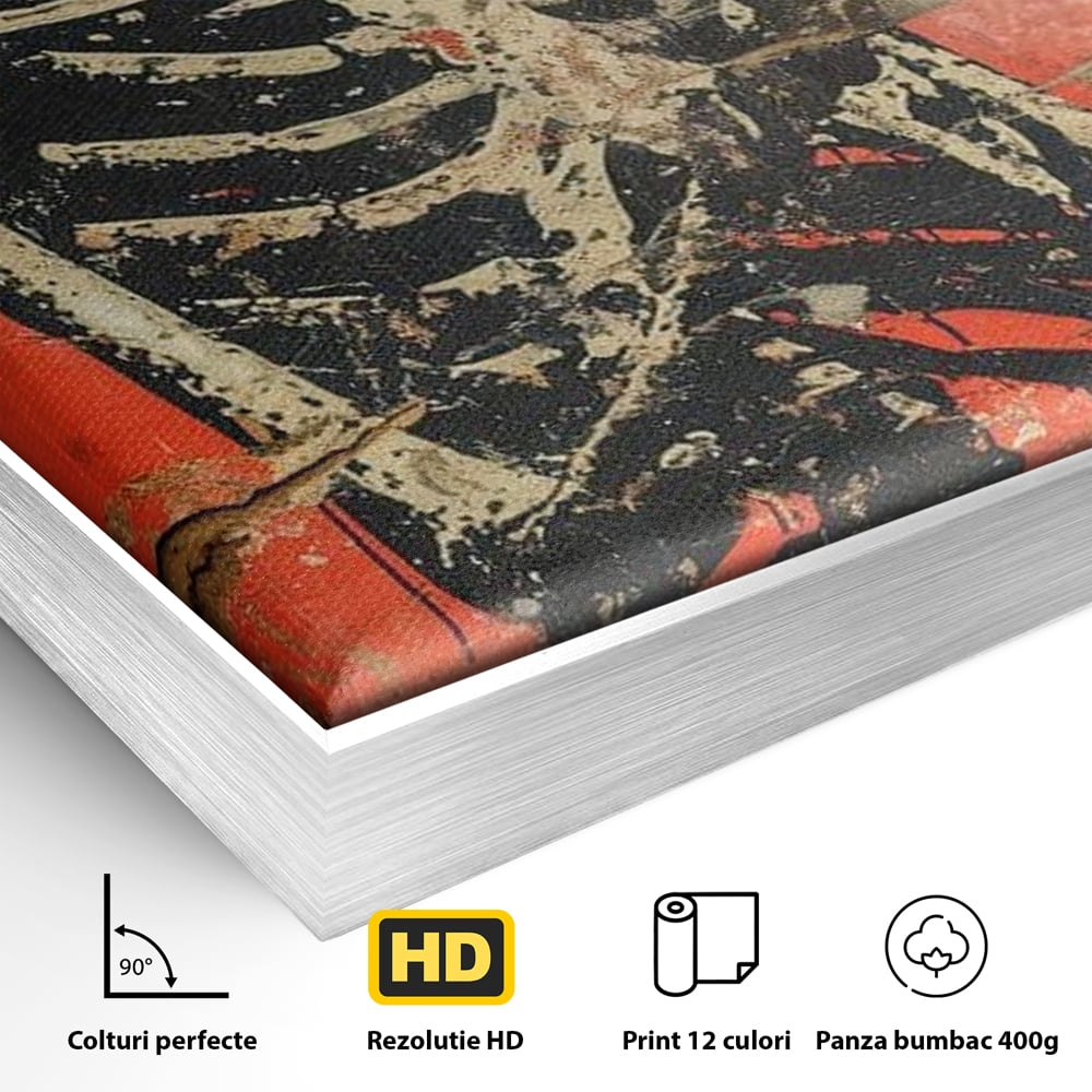 Tablou Canvas Premium LuxCanva® E1051, Asul Inimii Nemuritoare, Iubire, Vesnica, Transcendenta, Eternitate, Schelet, Living Room, Culori vibrante