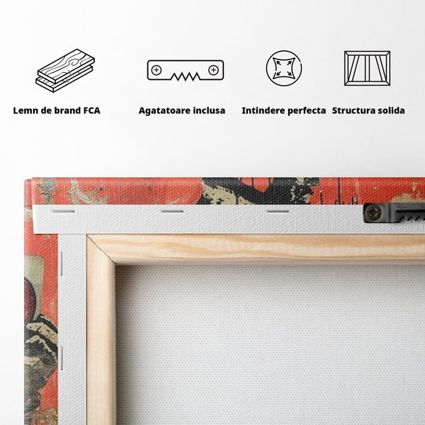 Tablou Canvas Premium LuxCanva® E1051, Asul Inimii Nemuritoare, Iubire, Vesnica, Transcendenta, Eternitate, Schelet, Living Room, Culori vibrante