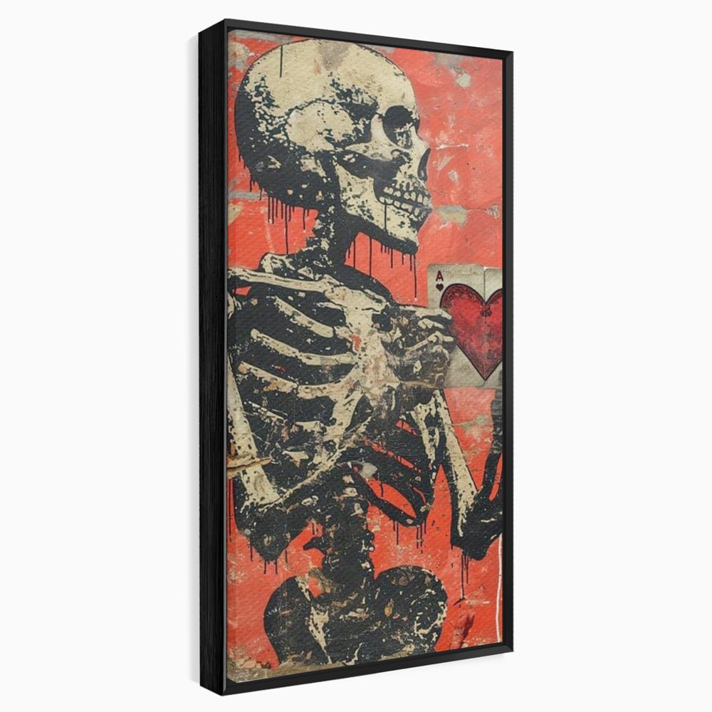 Tablou Canvas Premium LuxCanva® E1051, Asul Inimii Nemuritoare, Iubire, Vesnica, Transcendenta, Eternitate, Schelet, Living Room, Culori vibrante