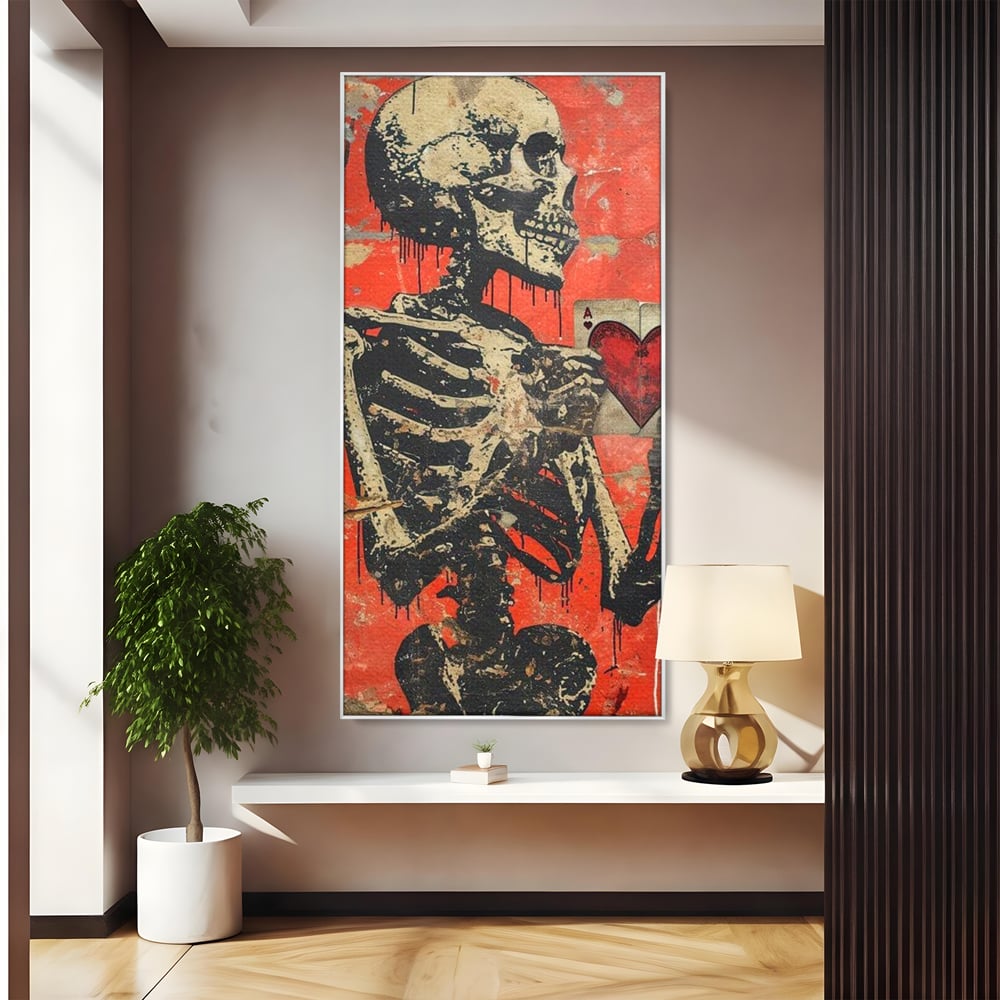 Tablou Canvas Premium LuxCanva® E1051, Asul Inimii Nemuritoare, Iubire, Vesnica, Transcendenta, Eternitate, Schelet, Living Room, Culori vibrante