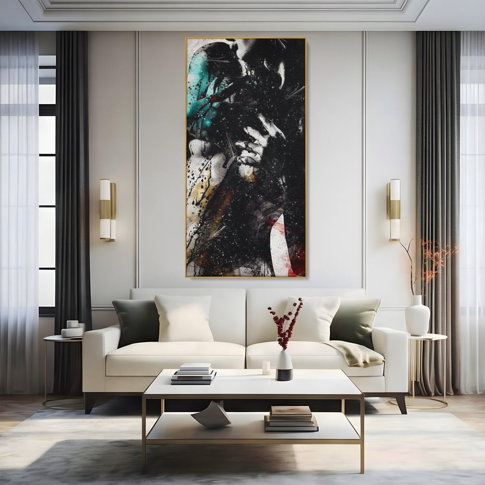 Tablou Canvas Premium LuxCanva® E1054, Fragment de Pasiune, Dorinta, Femeie, Pasiune, Haos, Trup, Living Room, Culori vibrante