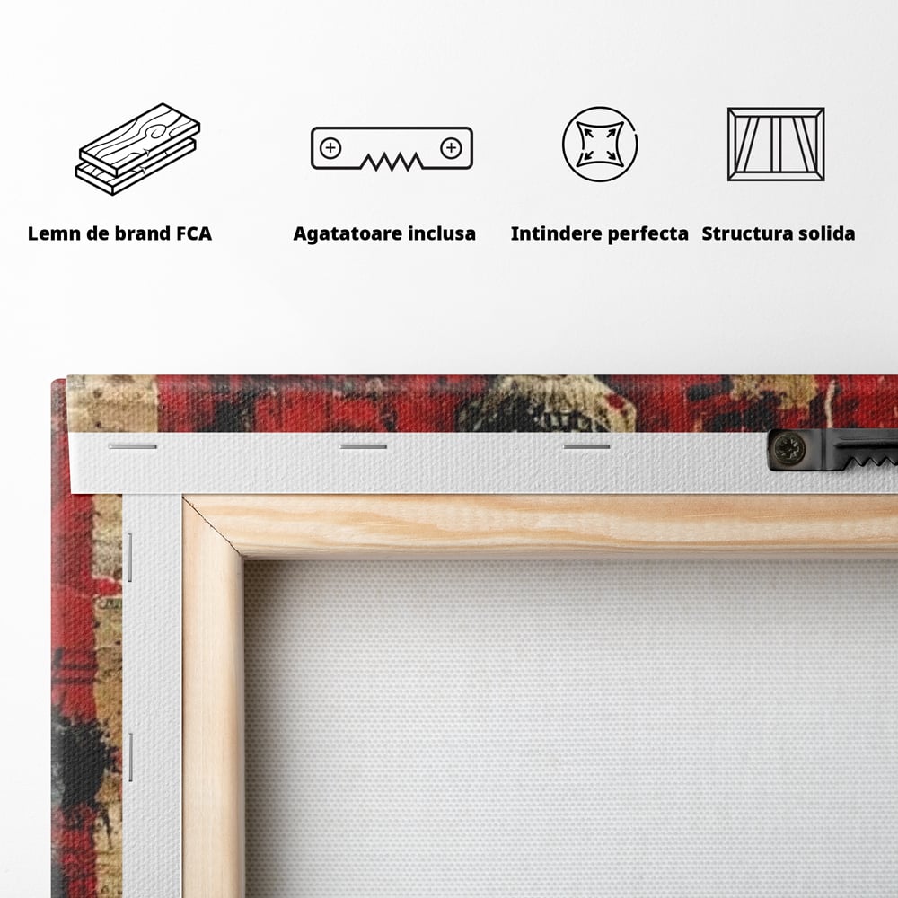 Tablou Canvas Premium LuxCanva® E1055, Regele de Inima Rosie, Carte, Joc, As, Regalitate, Putere, Living Room, Culori vibrante