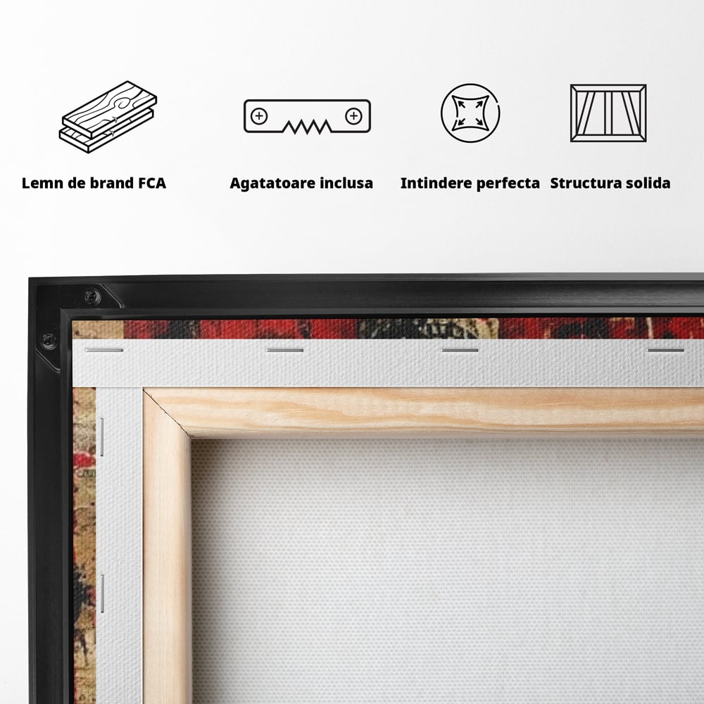 Tablou Canvas Premium LuxCanva® E1055, Regele de Inima Rosie, Carte, Joc, As, Regalitate, Putere, Living Room, Culori vibrante