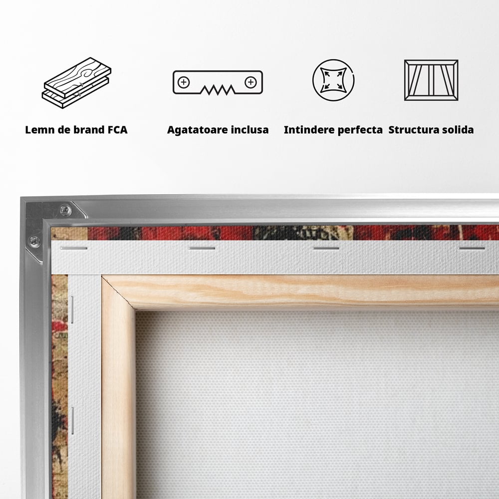 Tablou Canvas Premium LuxCanva® E1055, Regele de Inima Rosie, Carte, Joc, As, Regalitate, Putere, Living Room, Culori vibrante
