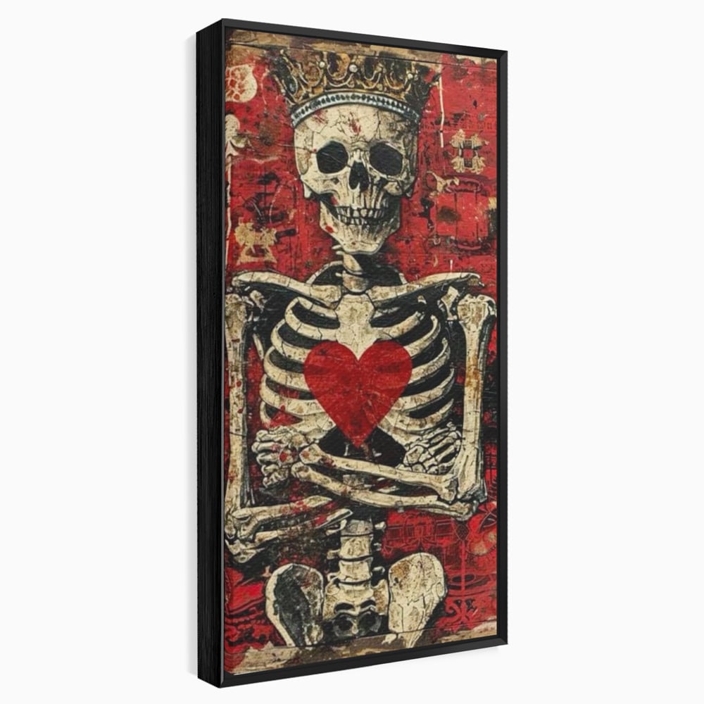 Tablou Canvas Premium LuxCanva® E1055, Regele de Inima Rosie, Carte, Joc, As, Regalitate, Putere, Living Room, Culori vibrante