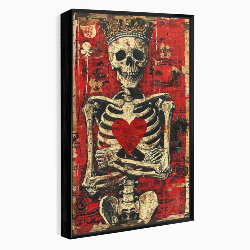 Tablou Canvas Premium LuxCanva® E1055, Regele de Inima Rosie, Carte, Joc, As, Regalitate, Putere, Living Room, Culori vibrante
