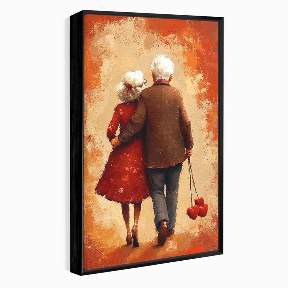 Tablou Canvas Premium, LuxCanva® E1056, Impreuna, Pana la Capat, Dragoste, Varsta, Batranete, Pasi, Plimbare, Sprijin, Timp, Mana, Drum, Cuplu, Tandrete, Eternitate, Living, Dormitor