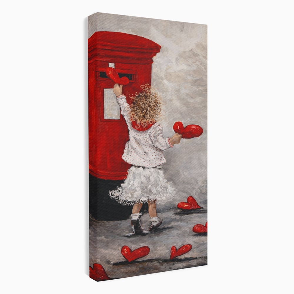 Tablou Canvas Premium, LuxCanva® E1057, Scrisori pentru Iubire, Dragoste, Cutie, Postala, Scrisori, Copil, Iubire, Sentimente, Scriere, Mesaj, Speranta, Gest, Inimi, Living, Dormitor