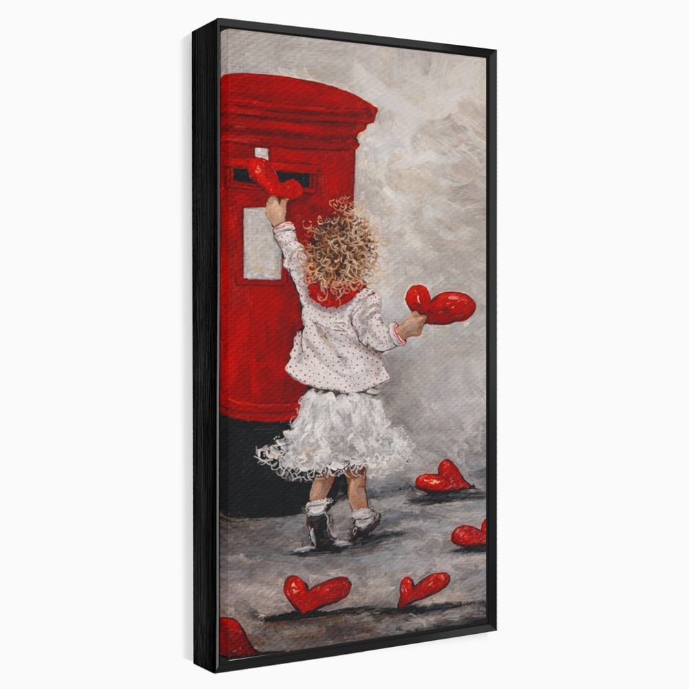 Tablou Canvas Premium, LuxCanva® E1057, Scrisori pentru Iubire, Dragoste, Cutie, Postala, Scrisori, Copil, Iubire, Sentimente, Scriere, Mesaj, Speranta, Gest, Inimi, Living, Dormitor