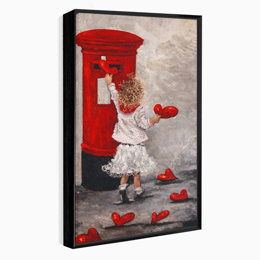 Tablou Canvas Premium, LuxCanva® E1057, Scrisori pentru Iubire, Dragoste, Cutie, Postala, Scrisori, Copil, Iubire, Sentimente, Scriere, Mesaj, Speranta, Gest, Inimi, Living, Dormitor