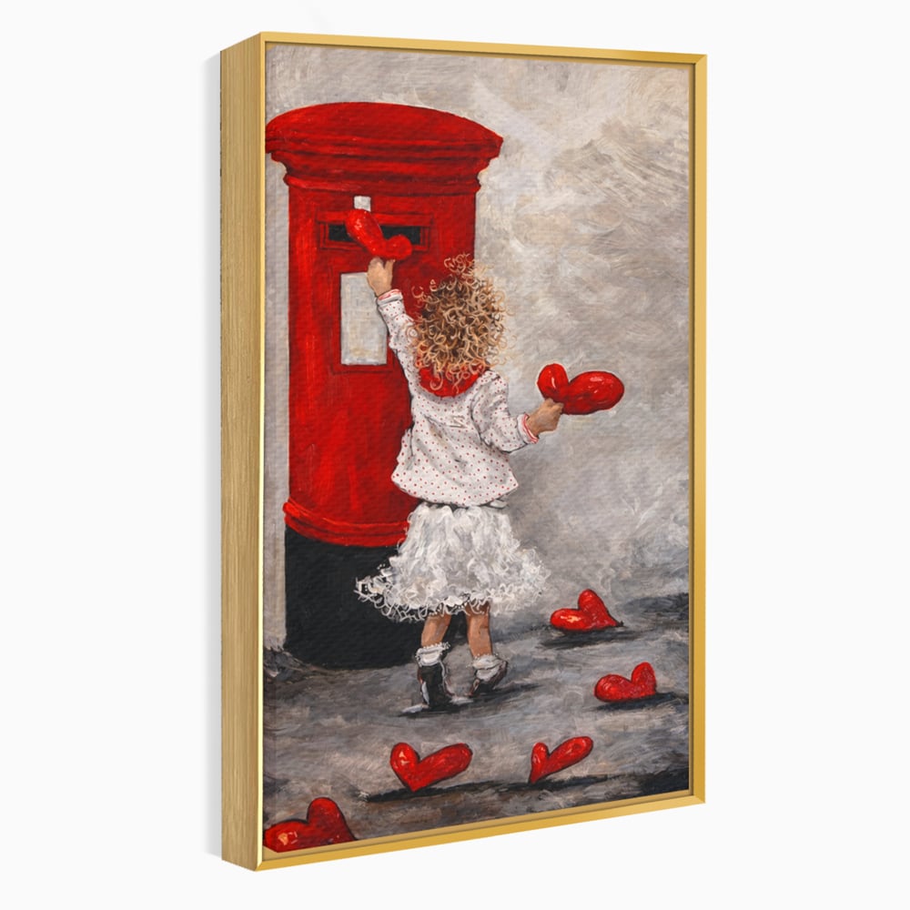 Tablou Canvas Premium, LuxCanva® E1057, Scrisori pentru Iubire, Dragoste, Cutie, Postala, Scrisori, Copil, Iubire, Sentimente, Scriere, Mesaj, Speranta, Gest, Inimi, Living, Dormitor