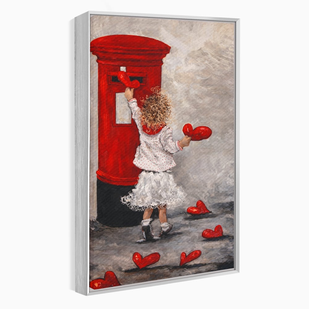 Tablou Canvas Premium, LuxCanva® E1057, Scrisori pentru Iubire, Dragoste, Cutie, Postala, Scrisori, Copil, Iubire, Sentimente, Scriere, Mesaj, Speranta, Gest, Inimi, Living, Dormitor