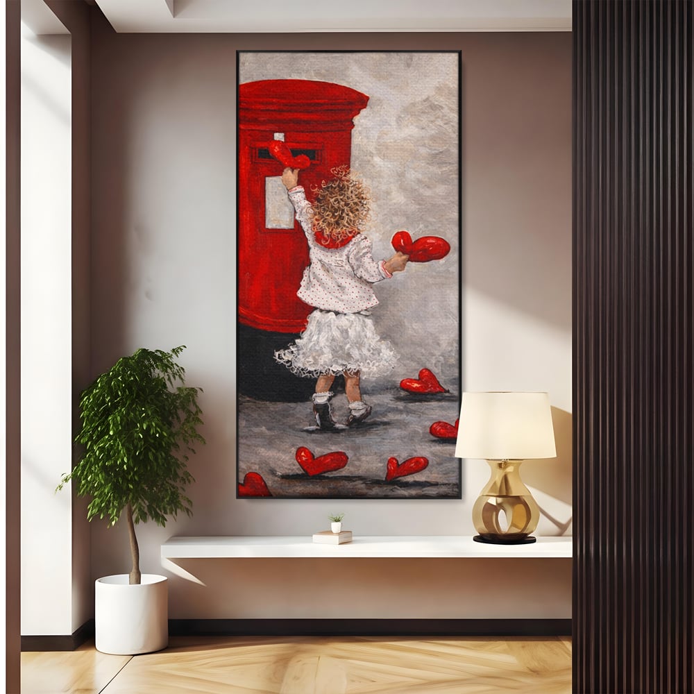 Tablou Canvas Premium, LuxCanva® E1057, Scrisori pentru Iubire, Dragoste, Cutie, Postala, Scrisori, Copil, Iubire, Sentimente, Scriere, Mesaj, Speranta, Gest, Inimi, Living, Dormitor