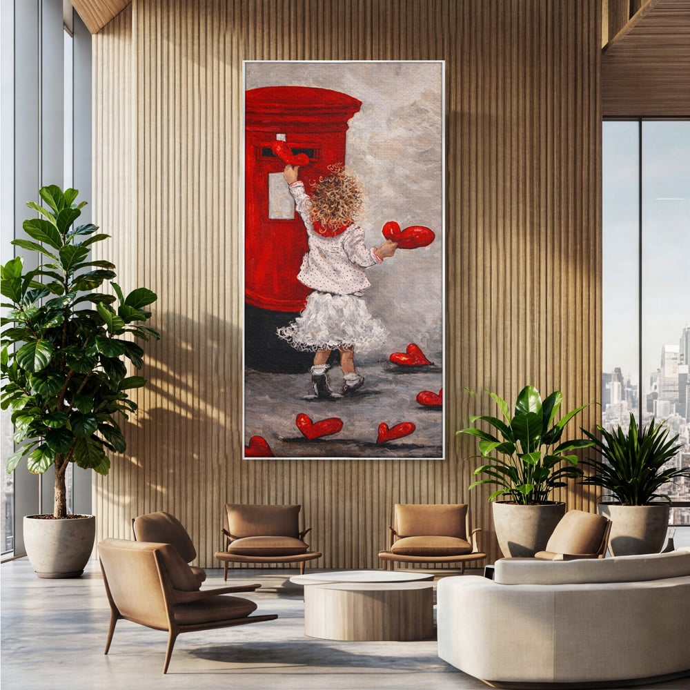 Tablou Canvas Premium, LuxCanva® E1057, Scrisori pentru Iubire, Dragoste, Cutie, Postala, Scrisori, Copil, Iubire, Sentimente, Scriere, Mesaj, Speranta, Gest, Inimi, Living, Dormitor