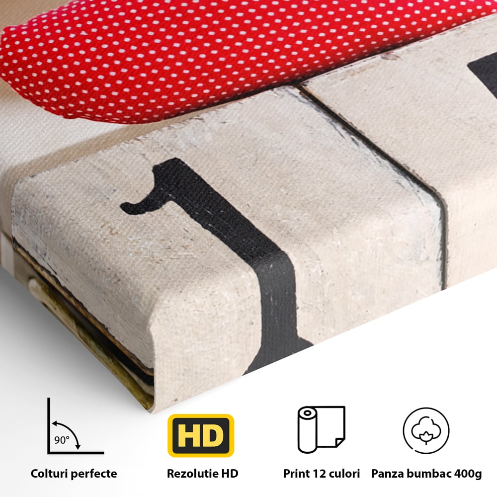 Tablou Canvas Premium, LuxCanva® E1058, Februarie, Ziua Inimii, Dragoste, Data, Inima, Valentine’s Day, Rosu, Simbol, Calendar, Sarbatoare, Tandrete, Cuplu, Iubire, Living, Dormitor