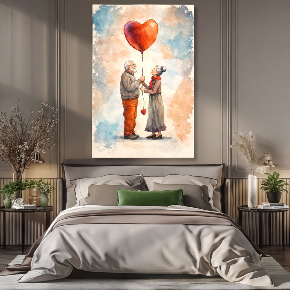 Tablou Canvas Premium, LuxCanva® E1060, Cand Dragostea e Acasa, Dragoste, Inima, Iubire, Eterna, Cuplu, Suflet, Pereche, Ani, Viata, Impreuna, Casatorie, Eternitate, Living, Dormitor