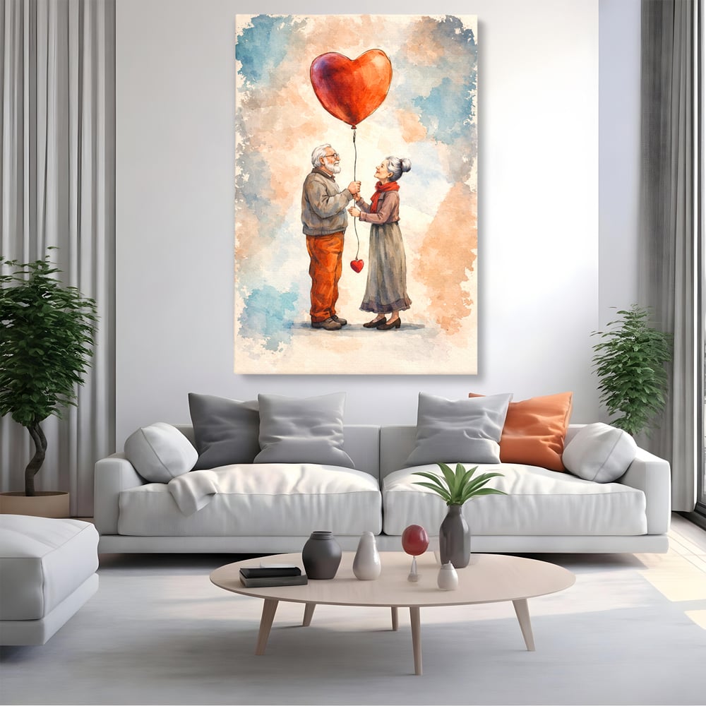 Tablou Canvas Premium, LuxCanva® E1060, Cand Dragostea e Acasa, Dragoste, Inima, Iubire, Eterna, Cuplu, Suflet, Pereche, Ani, Viata, Impreuna, Casatorie, Eternitate, Living, Dormitor