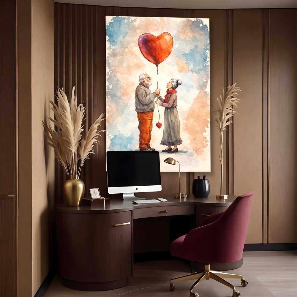 Tablou Canvas Premium, LuxCanva® E1060, Cand Dragostea e Acasa, Dragoste, Inima, Iubire, Eterna, Cuplu, Suflet, Pereche, Ani, Viata, Impreuna, Casatorie, Eternitate, Living, Dormitor