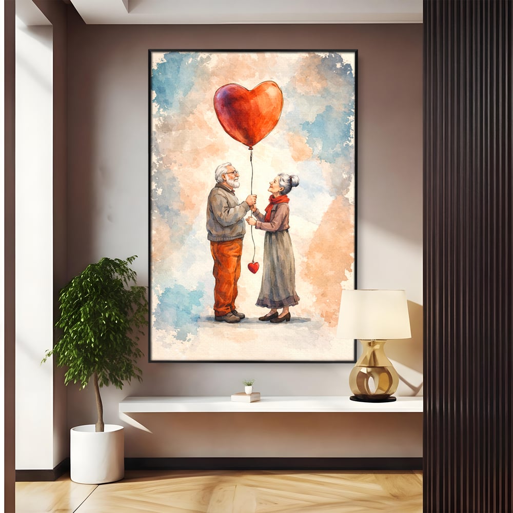 Tablou Canvas Premium, LuxCanva® E1060, Cand Dragostea e Acasa, Dragoste, Inima, Iubire, Eterna, Cuplu, Suflet, Pereche, Ani, Viata, Impreuna, Casatorie, Eternitate, Living, Dormitor