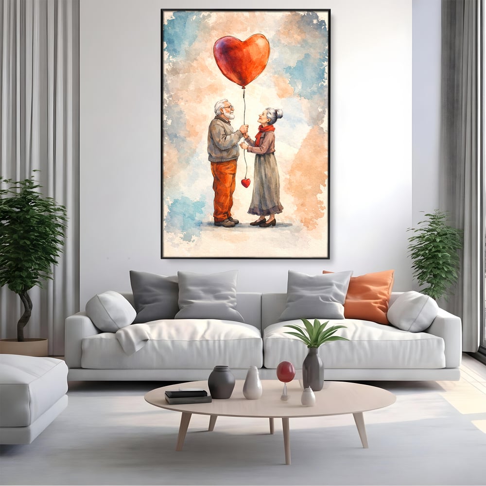 Tablou Canvas Premium, LuxCanva® E1060, Cand Dragostea e Acasa, Dragoste, Inima, Iubire, Eterna, Cuplu, Suflet, Pereche, Ani, Viata, Impreuna, Casatorie, Eternitate, Living, Dormitor