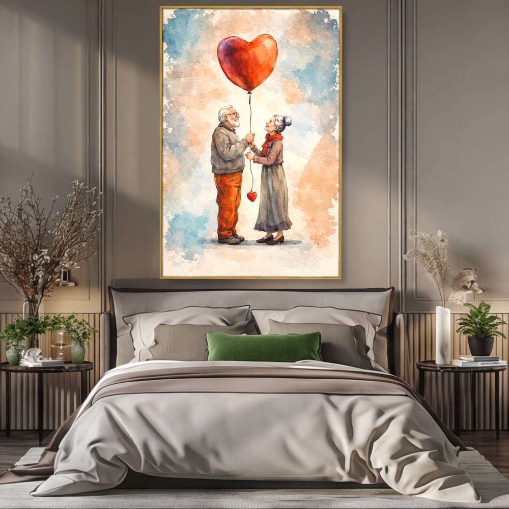 Tablou Canvas Premium, LuxCanva® E1060, Cand Dragostea e Acasa, Dragoste, Inima, Iubire, Eterna, Cuplu, Suflet, Pereche, Ani, Viata, Impreuna, Casatorie, Eternitate, Living, Dormitor