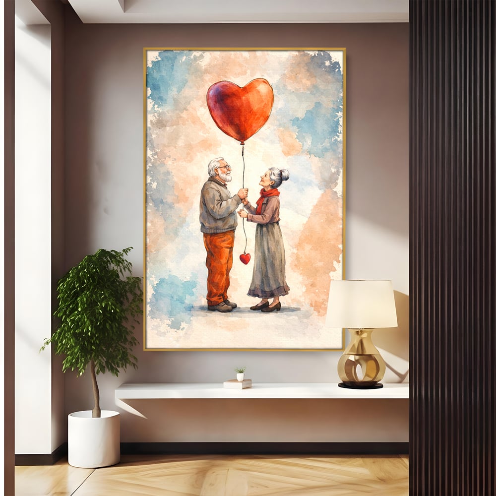 Tablou Canvas Premium, LuxCanva® E1060, Cand Dragostea e Acasa, Dragoste, Inima, Iubire, Eterna, Cuplu, Suflet, Pereche, Ani, Viata, Impreuna, Casatorie, Eternitate, Living, Dormitor