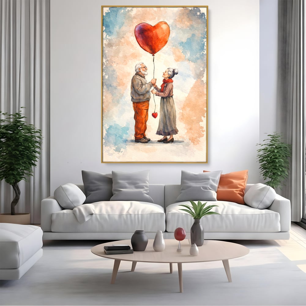 Tablou Canvas Premium, LuxCanva® E1060, Cand Dragostea e Acasa, Dragoste, Inima, Iubire, Eterna, Cuplu, Suflet, Pereche, Ani, Viata, Impreuna, Casatorie, Eternitate, Living, Dormitor