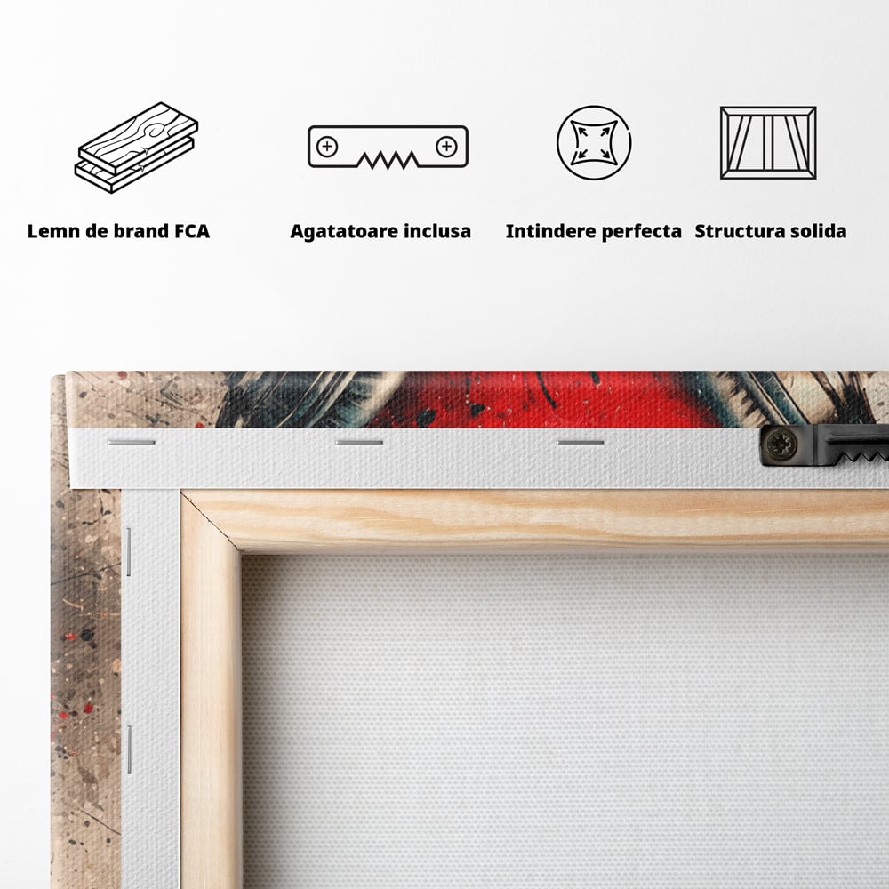 Tablou Canvas Premium, LuxCanva® E1061, Cand Muzica Devine Inima, Dragoste, Inima, Iubire, Melodie, Casti, Vibratie, Emotie, Sunet, Batai, Cantaret, Acorduri, Ritm, Living, Dormitor