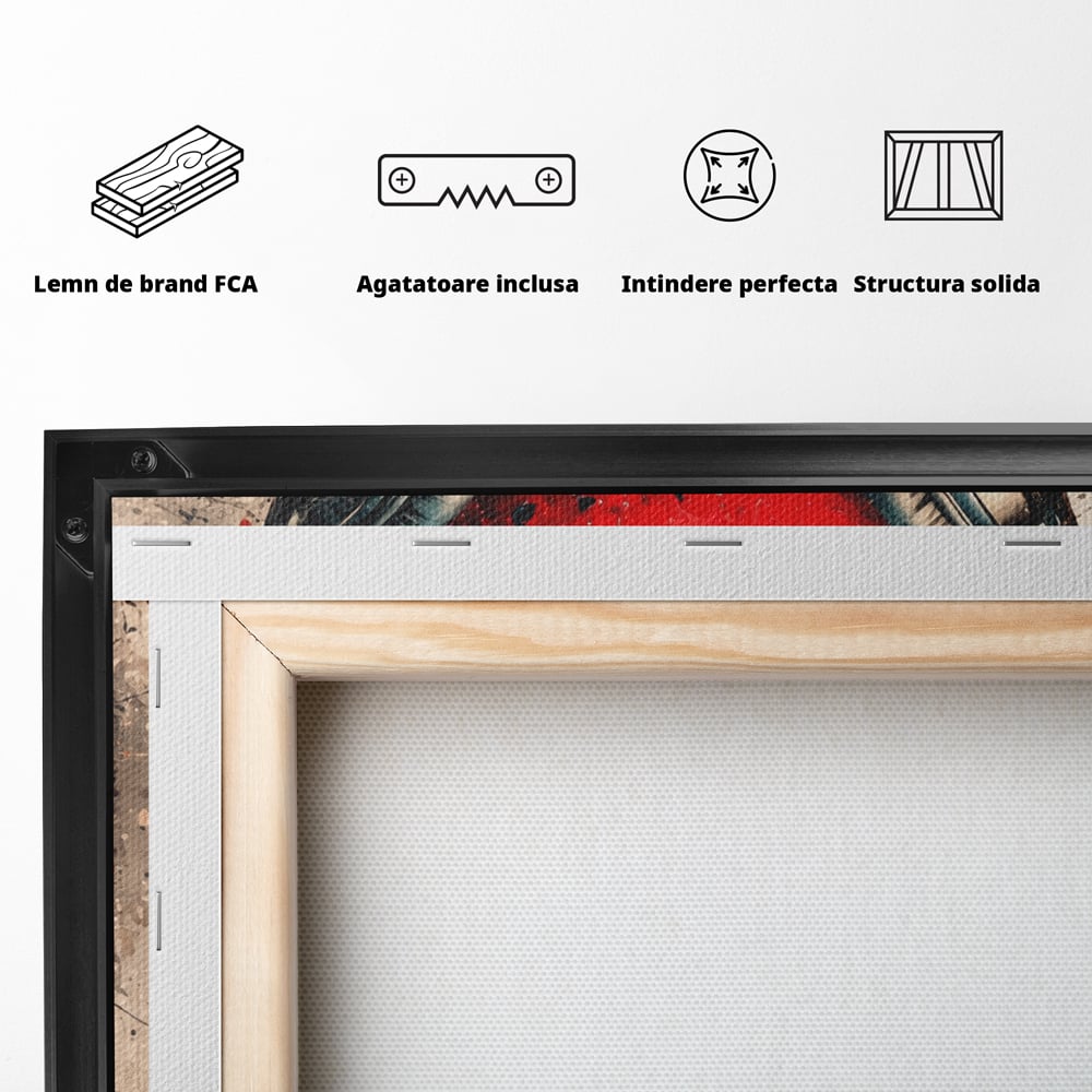 Tablou Canvas Premium, LuxCanva® E1061, Cand Muzica Devine Inima, Dragoste, Inima, Iubire, Melodie, Casti, Vibratie, Emotie, Sunet, Batai, Cantaret, Acorduri, Ritm, Living, Dormitor
