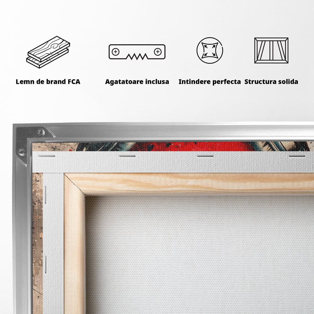 Tablou Canvas Premium, LuxCanva® E1061, Cand Muzica Devine Inima, Dragoste, Inima, Iubire, Melodie, Casti, Vibratie, Emotie, Sunet, Batai, Cantaret, Acorduri, Ritm, Living, Dormitor