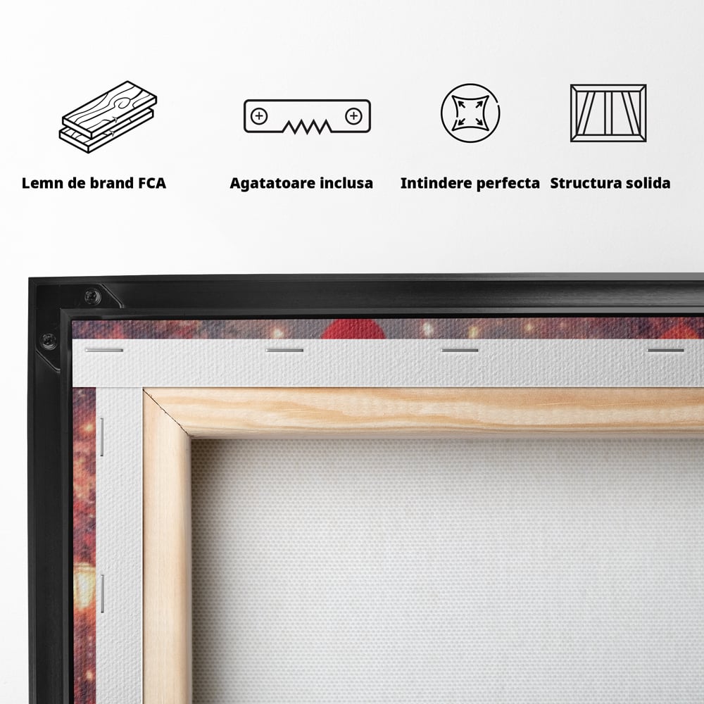 Tablou Canvas Premium, LuxCanva® E1063, Aleea Inimilor Aprinse, Dragoste, Inima, Iubire, Plimbare, Indragostiti, Cuplu, Alee, Parc, Noapte, Feeric, Romantism, Arta, Living, Dormitor